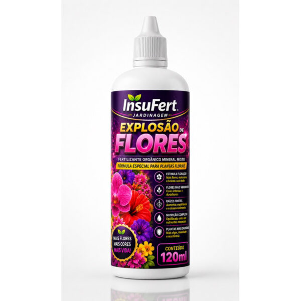 InsuFert Explosão de Flores 120ml | Fertilizante Líquido Para Plantas Florais